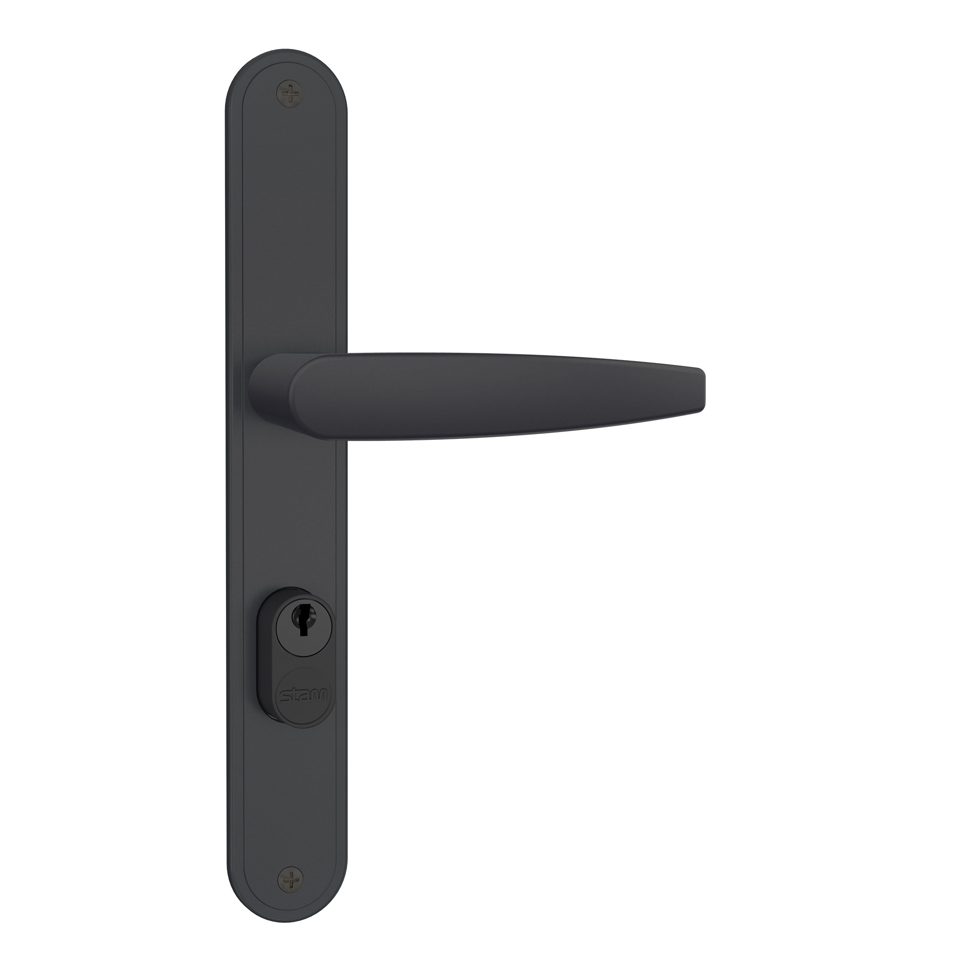FECHADURA EXTERNA LARGA ESPELHO PRETO FOSCO  501-502/33 STAM